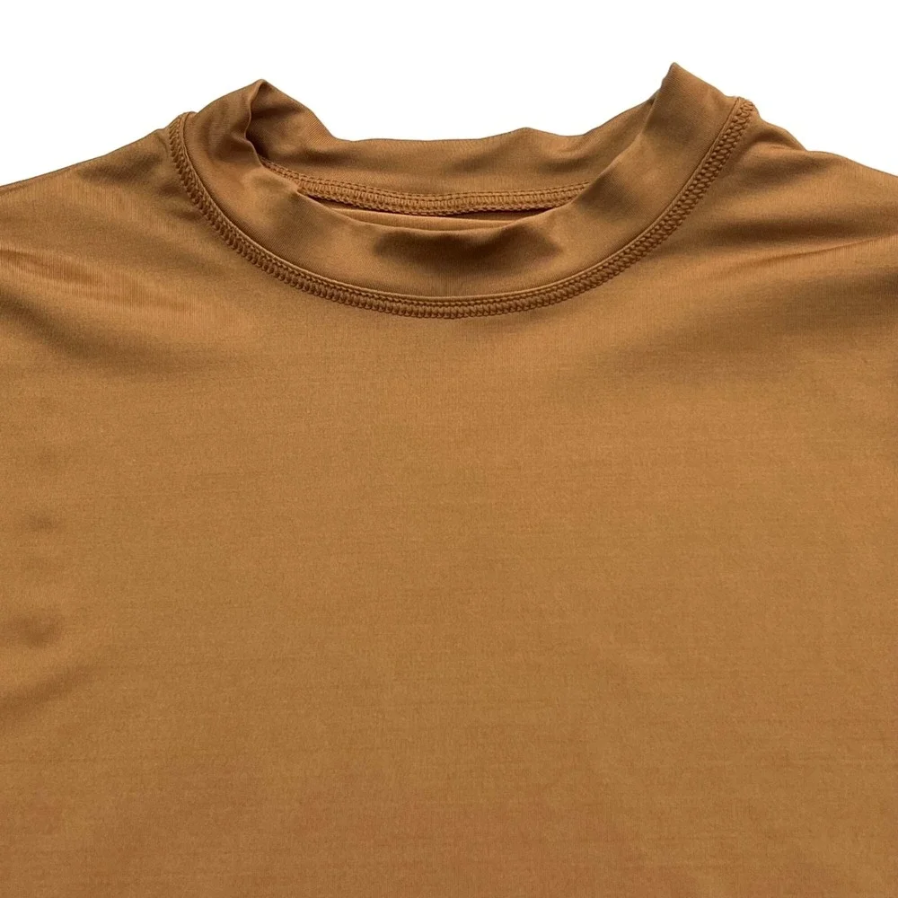 SKIMS Swim Long Sleeve Shirt Almond Womens XXS Rash Guard‎